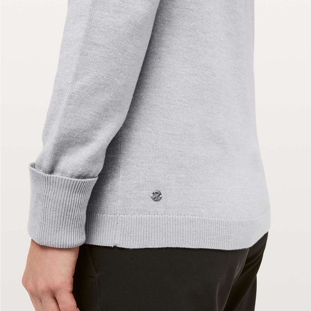 Lululemon athletica Soft Shine Crewneck Sweater Rare Grey with metallic silver